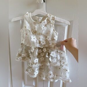Elegant Floral Peplum Crop and Shorts size 3Y